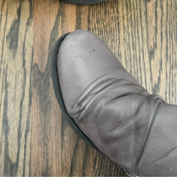 Miz Mooz Luna gray ruched leather ankle boots size 6.5 - Picture 7 of 9